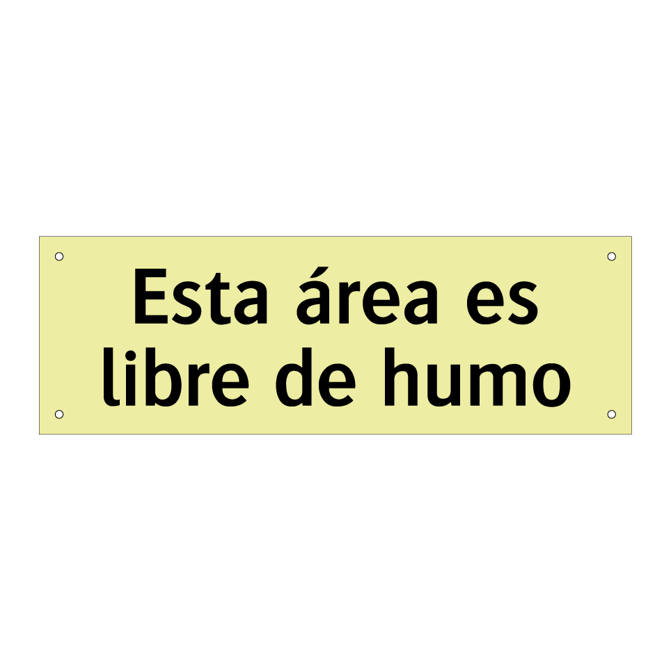 Esta área es libre de humo