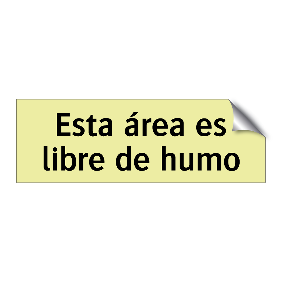 Esta área es libre de humo