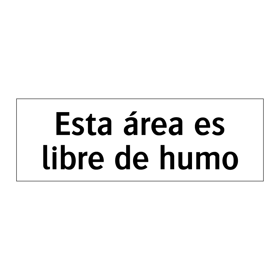 Esta área es libre de humo
