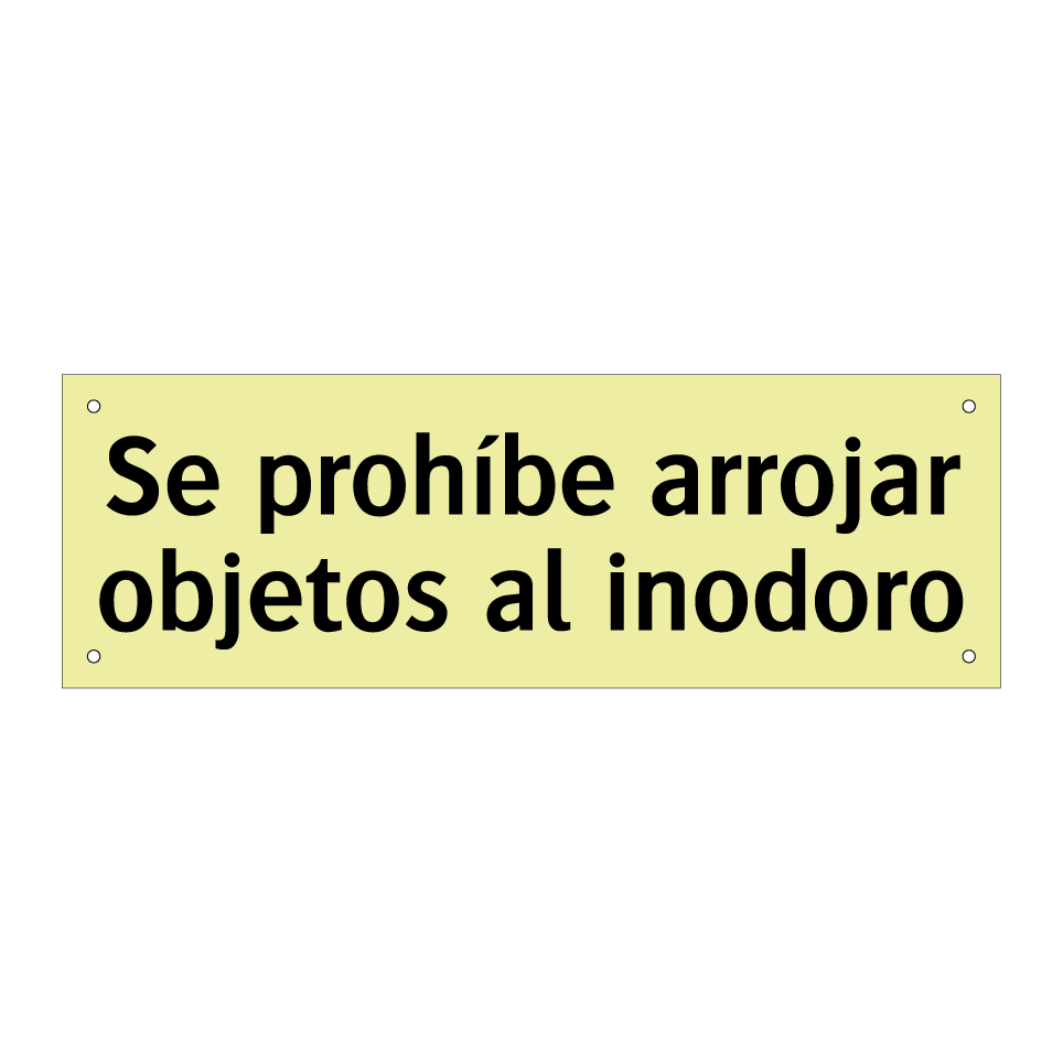 Se prohíbe arrojar objetos al inodoro