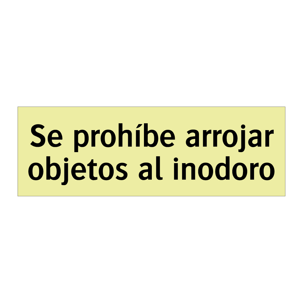 Se prohíbe arrojar objetos al inodoro