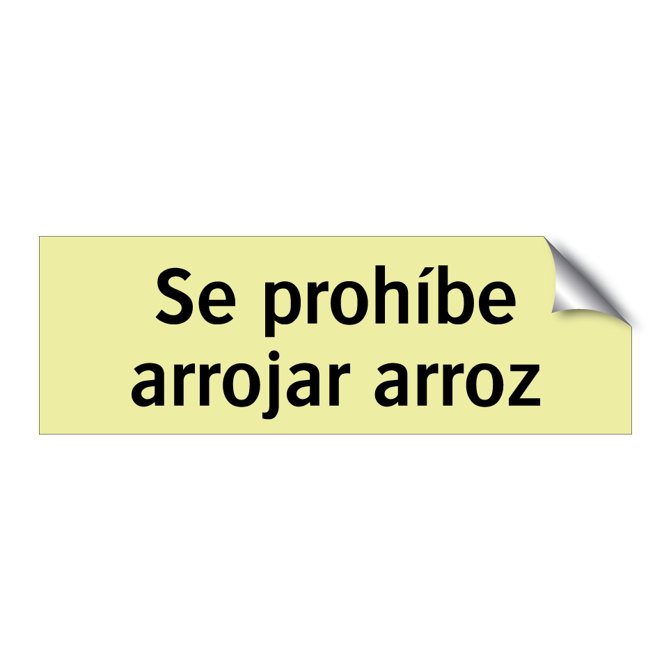 Se prohíbe arrojar arroz