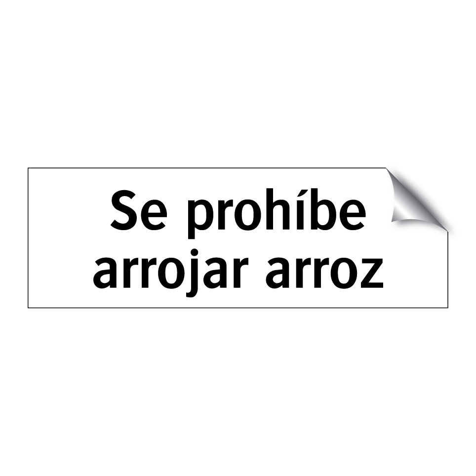 Se prohíbe arrojar arroz