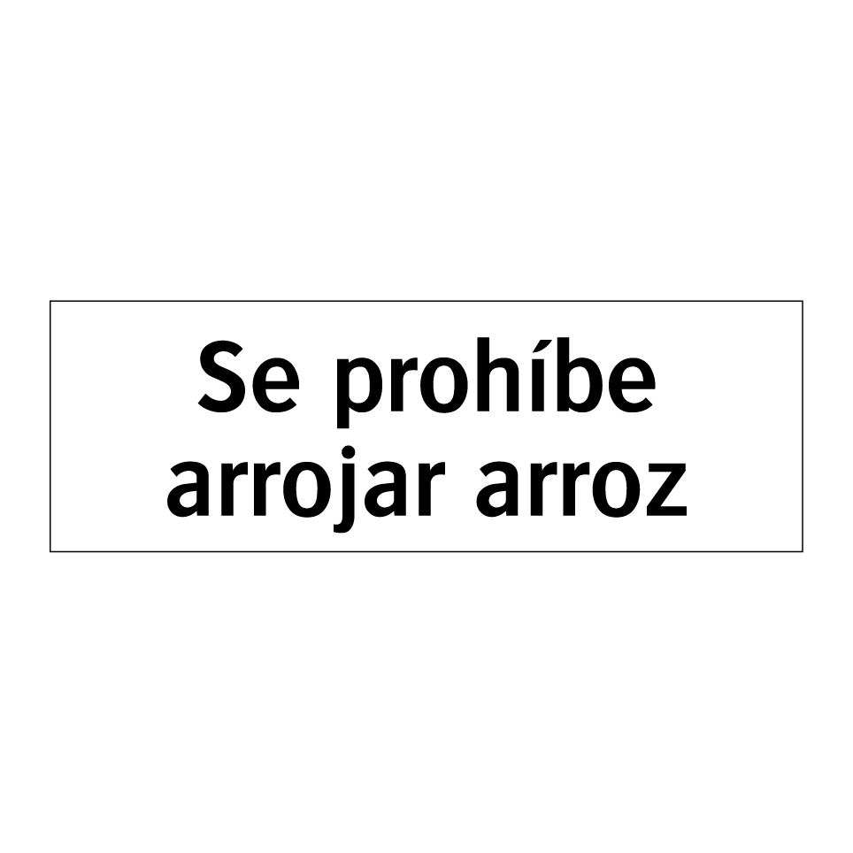 Se prohíbe arrojar arroz