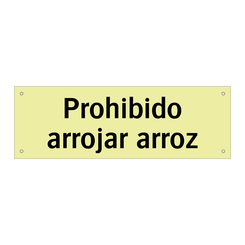 Prohibido arrojar arroz