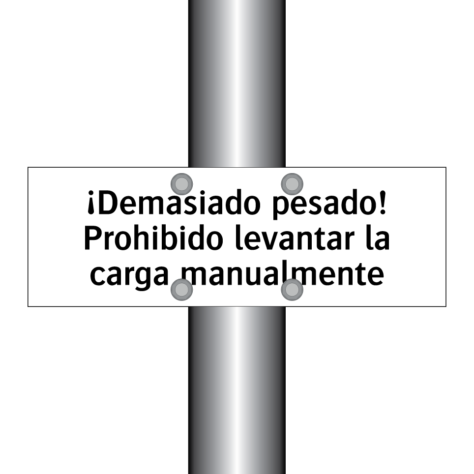¡Demasiado pesado! Prohibido levantar la carga manualmente