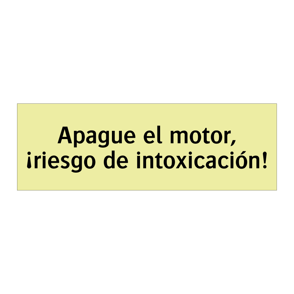 Apague el motor, ¡riesgo de intoxicación!