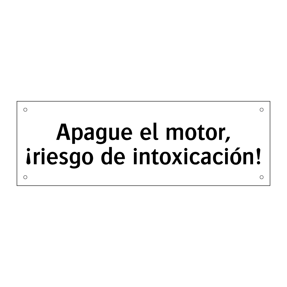 Apague el motor, ¡riesgo de intoxicación!