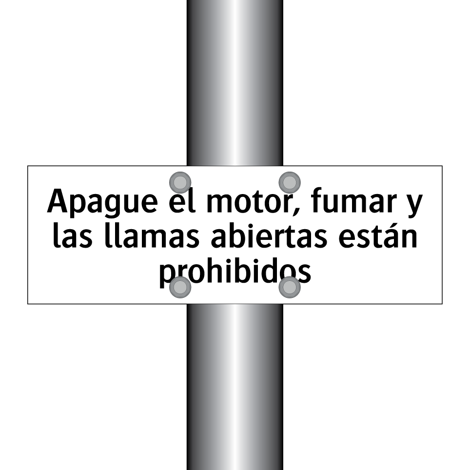Apague el motor, fumar y las llamas abiertas están prohibidos