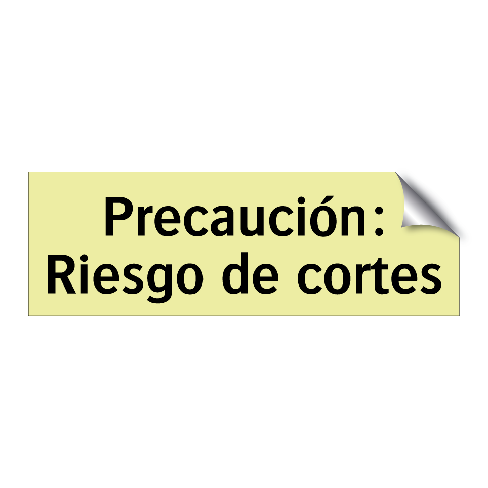 Precaución: Riesgo de cortes