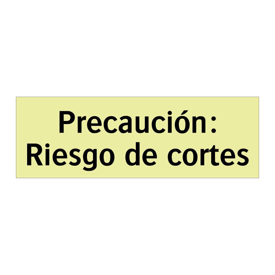 Precaución: Riesgo de cortes