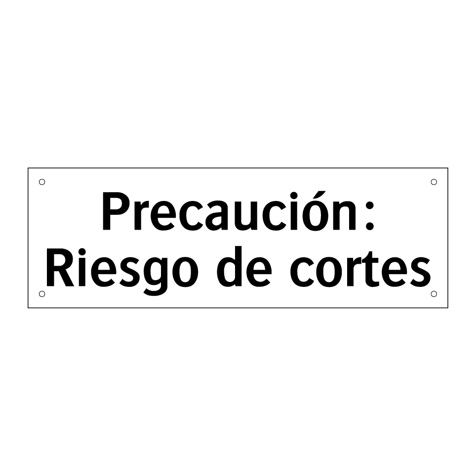 Precaución: Riesgo de cortes