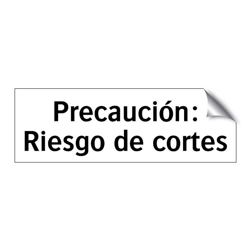 Precaución: Riesgo de cortes