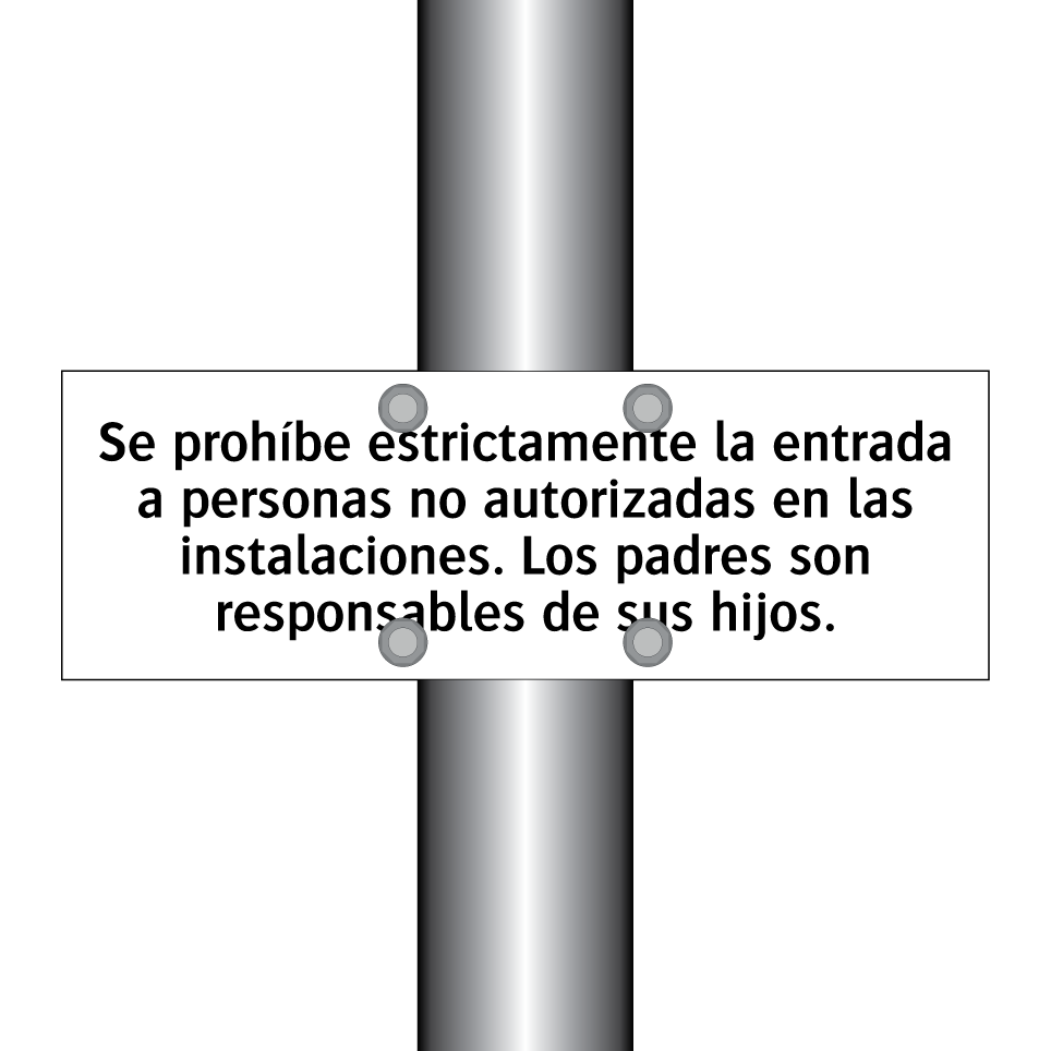 Se prohíbe estrictamente la entrada a personas no autorizadas en las instalaciones. Los padres son responsables de sus hijos.