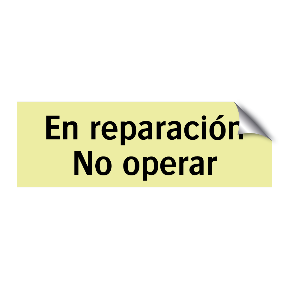 En reparación No operar