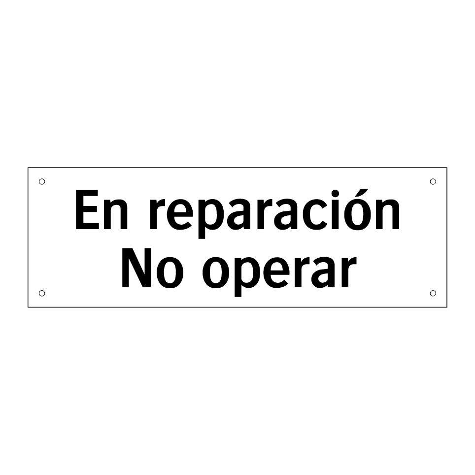 En reparación No operar