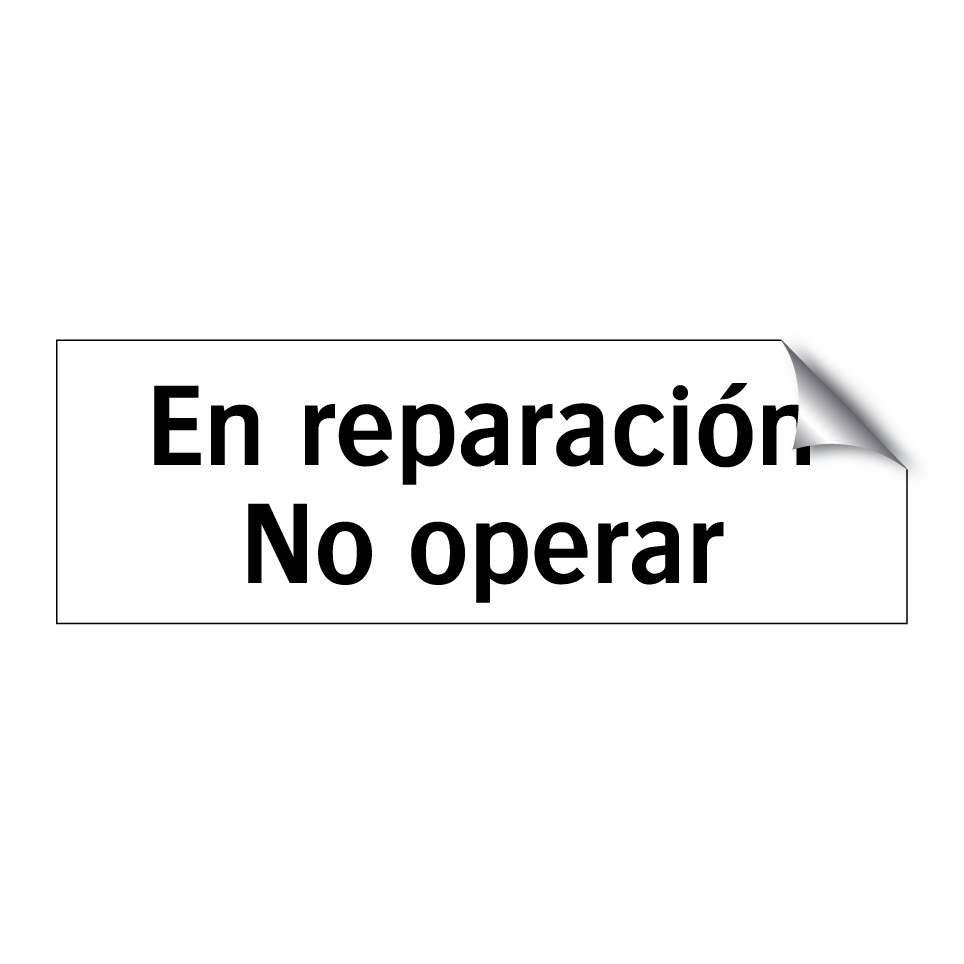 En reparación No operar