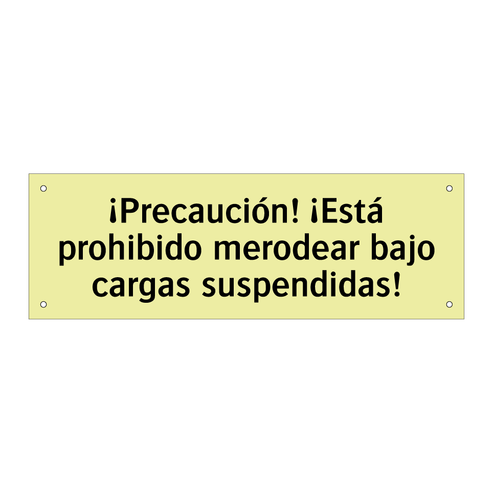 ¡Precaución! ¡Está prohibido merodear bajo cargas suspendidas!