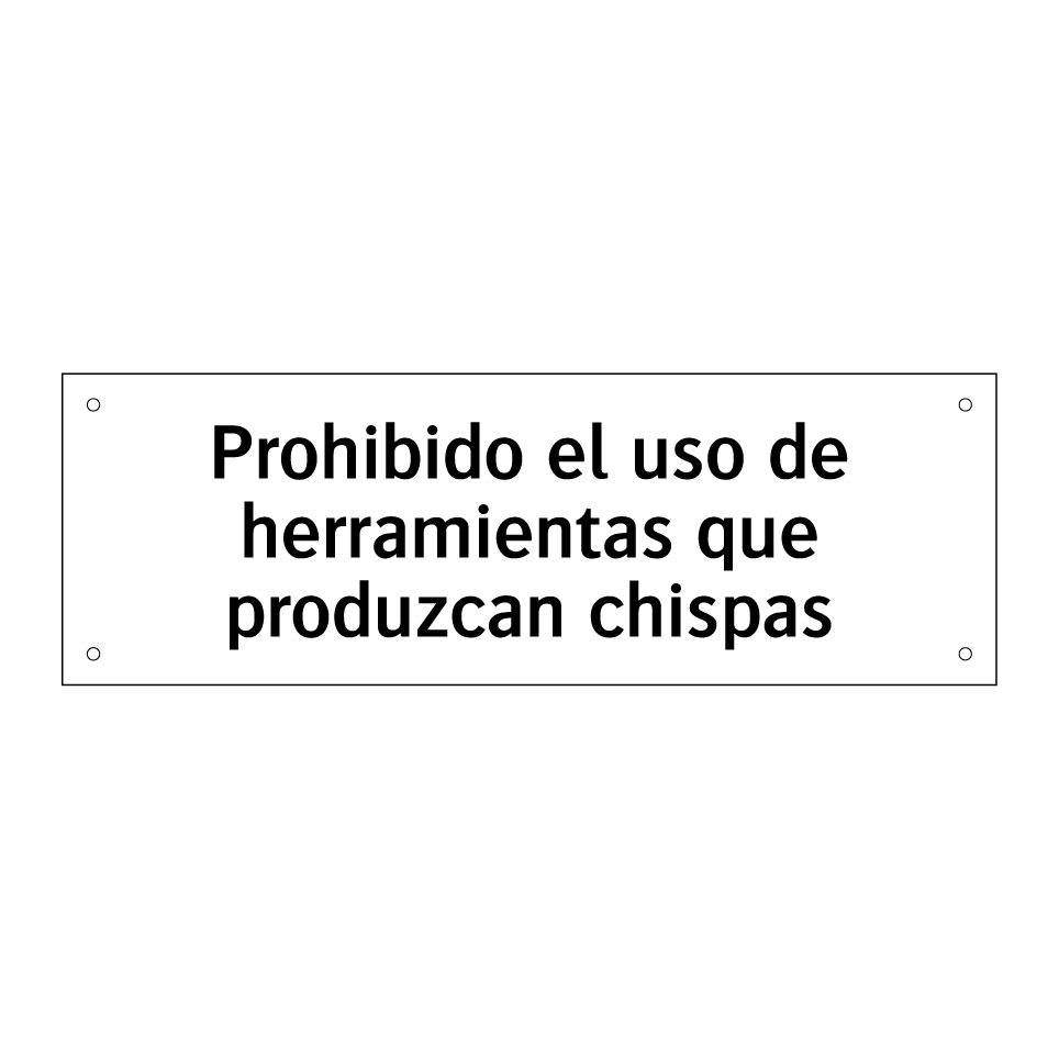 Prohibido el uso de herramientas que produzcan chispas