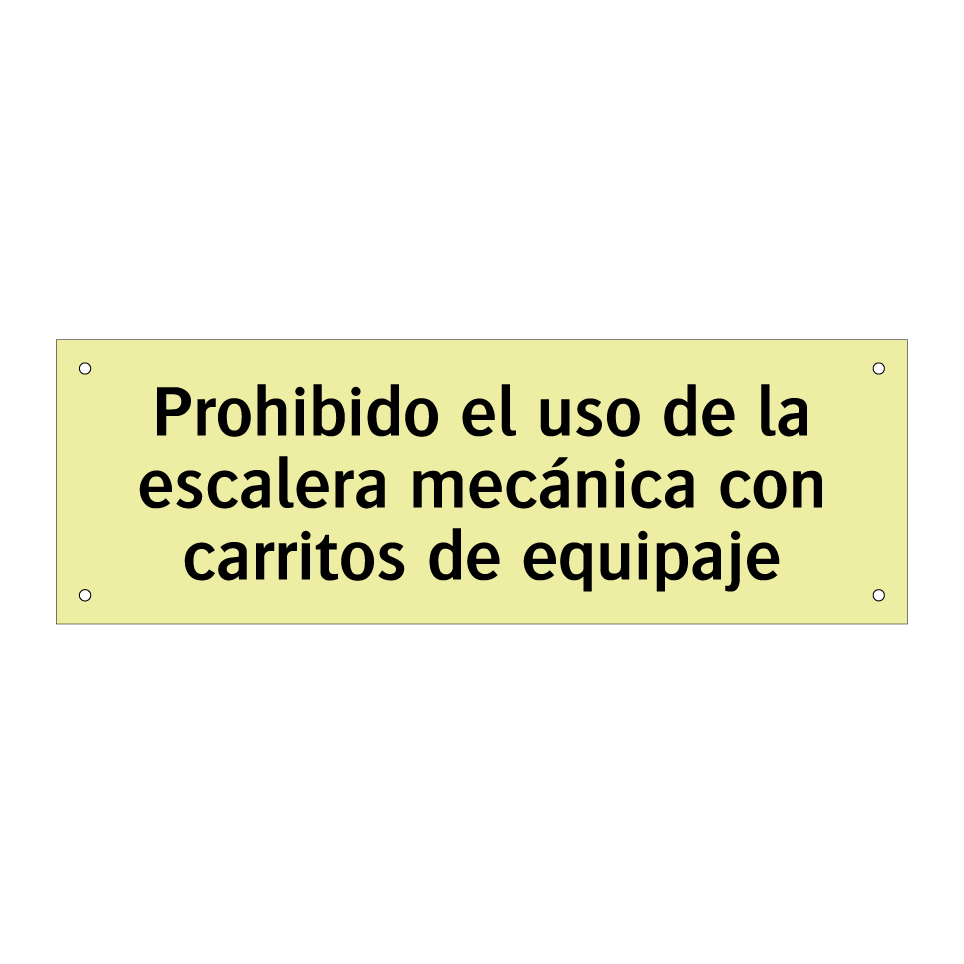 Prohibido el uso de la escalera mecánica con carritos de equipaje