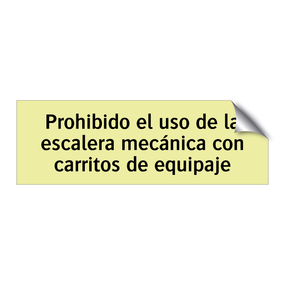 Prohibido el uso de la escalera mecánica con carritos de equipaje