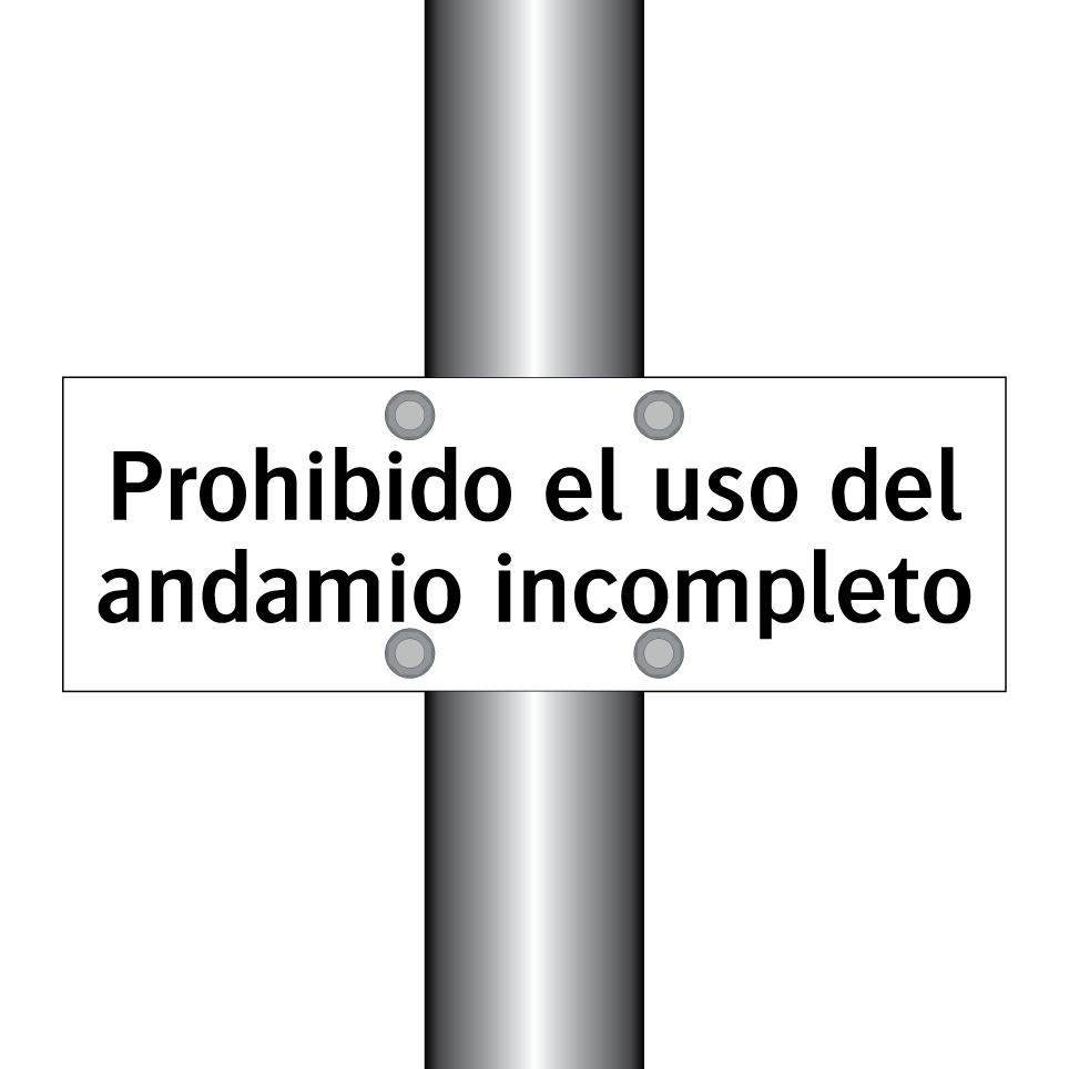 Prohibido el uso del andamio incompleto