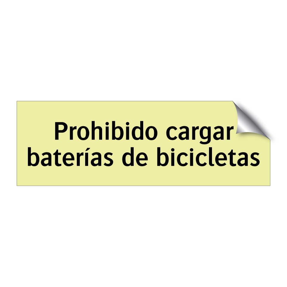 Prohibido cargar baterías de bicicletas