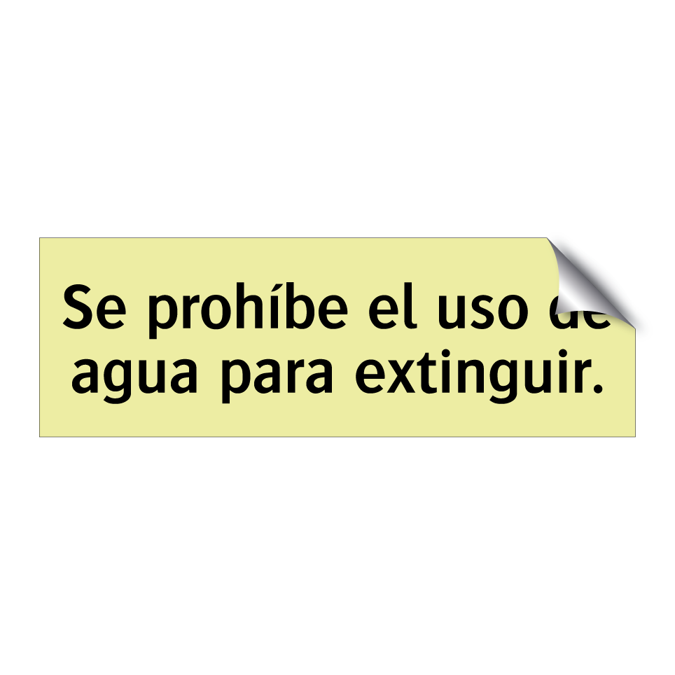 Se prohíbe el uso de agua para extinguir.