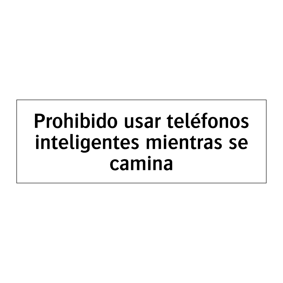 Prohibido usar teléfonos inteligentes mientras se camina