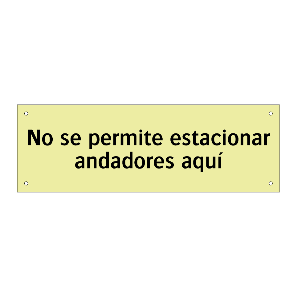 No se permite estacionar andadores aquí