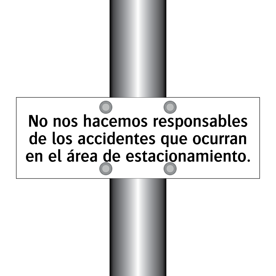 No nos hacemos responsables de los accidentes que ocurran en el área de estacionamiento.