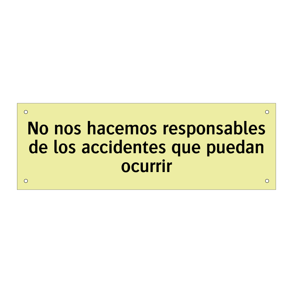 No nos hacemos responsables de los accidentes que puedan ocurrir