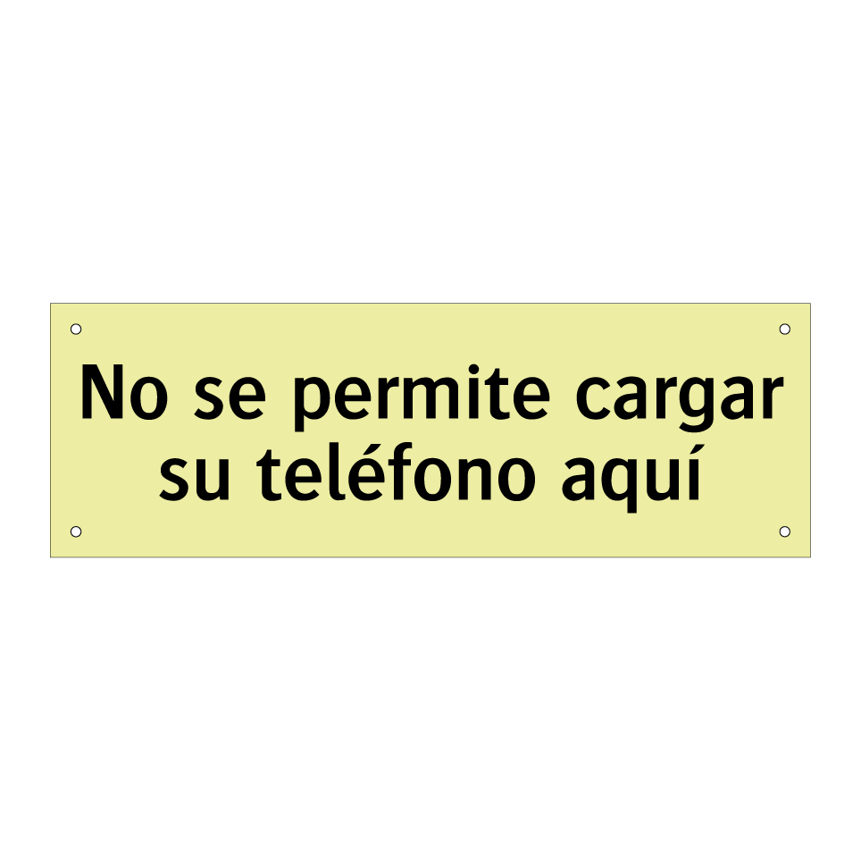 No se permite cargar su teléfono aquí