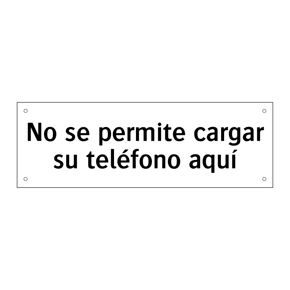 No se permite cargar su teléfono aquí