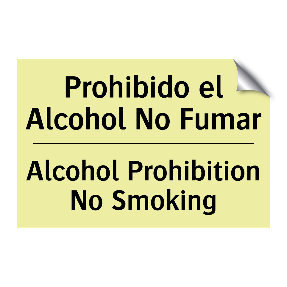 Prohibido el Alcohol No Fumar - Alcohol Prohibition No Smoking