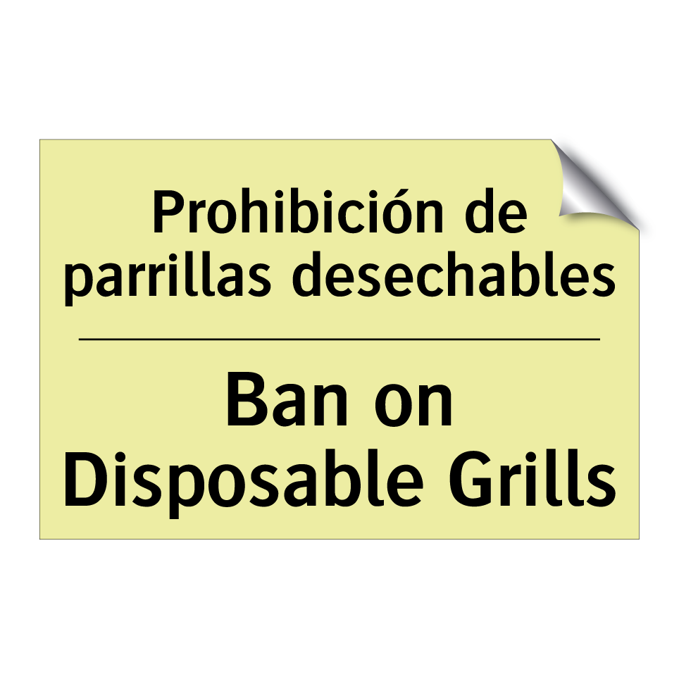 Prohibición de parrillas desechables - Ban on Disposable Grills
