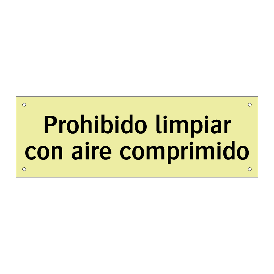 Prohibido limpiar con aire comprimido