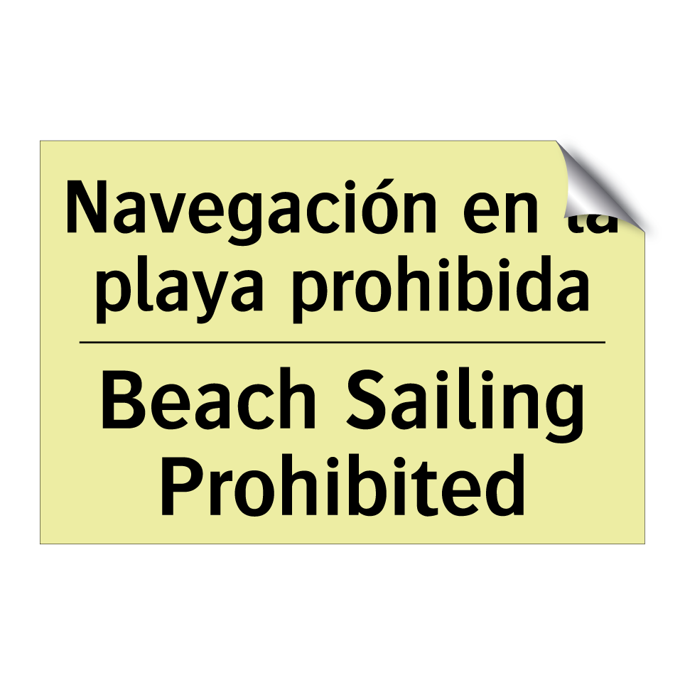 Navegación en la playa prohibida - Beach Sailing Prohibited