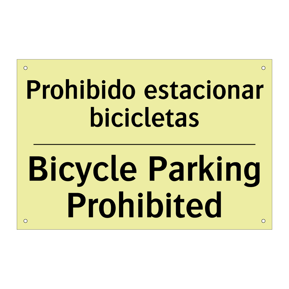 Prohibido estacionar bicicletas - Bicycle Parking Prohibited