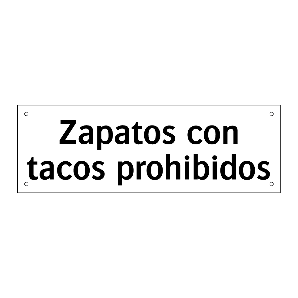 Zapatos con tacos prohibidos