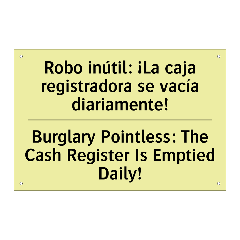 Robo inútil: ¡La caja registradora se vacía diariamente! - Burglary Pointless: The Cash Register Is Emptied Daily!