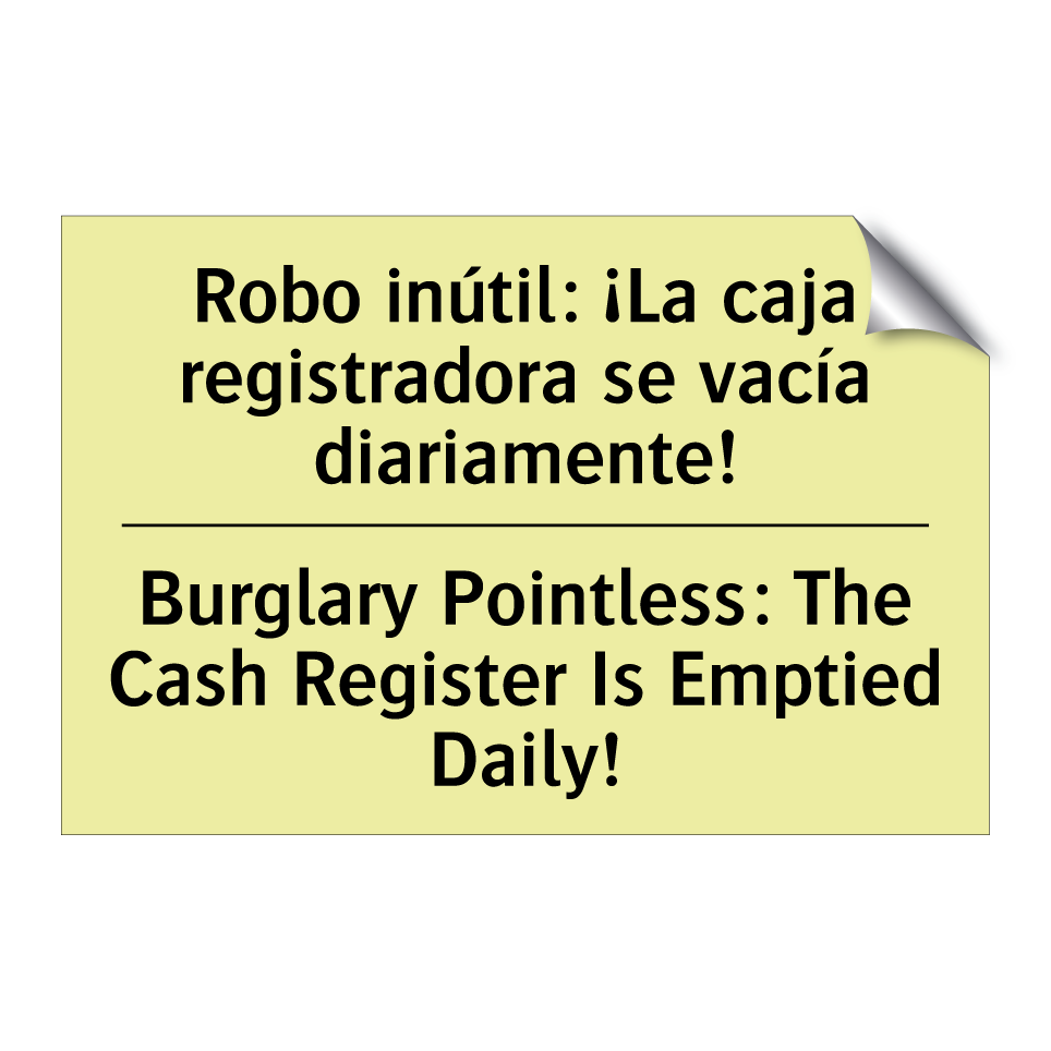 Robo inútil: ¡La caja registradora se vacía diariamente! - Burglary Pointless: The Cash Register Is Emptied Daily!