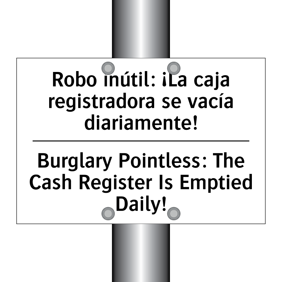Robo inútil: ¡La caja registradora se vacía diariamente! - Burglary Pointless: The Cash Register Is Emptied Daily!