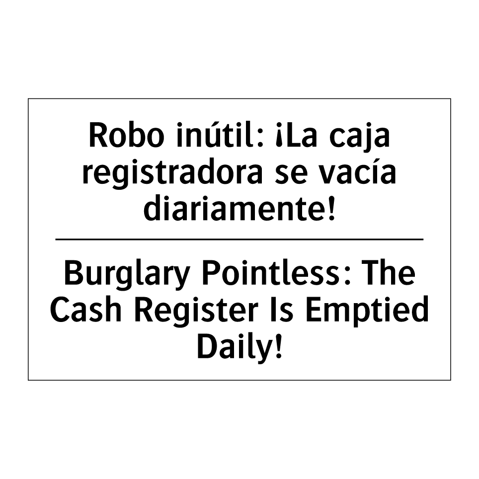 Robo inútil: ¡La caja registradora se vacía diariamente! - Burglary Pointless: The Cash Register Is Emptied Daily!