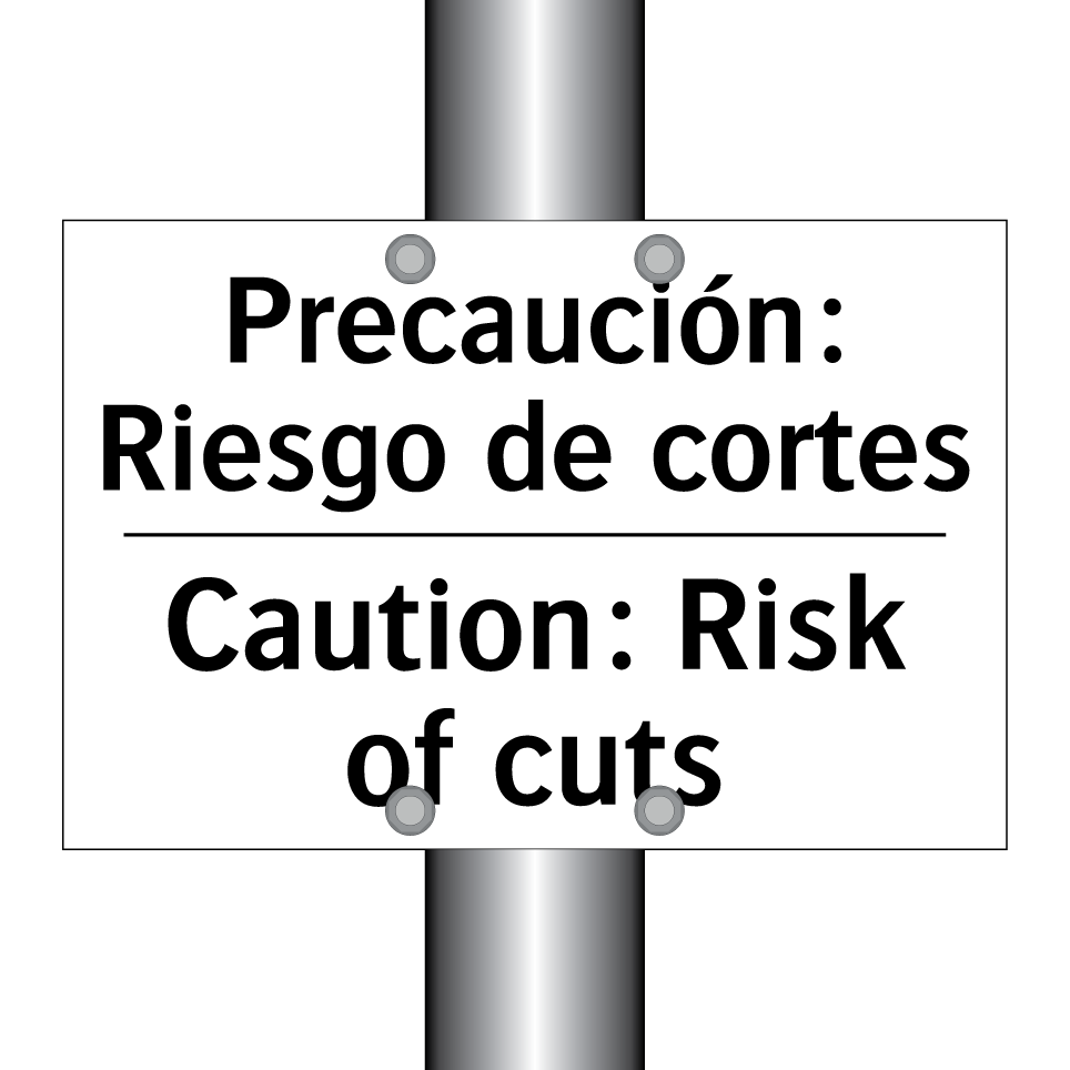 Precaución: Riesgo de cortes - Caution: Risk of cuts
