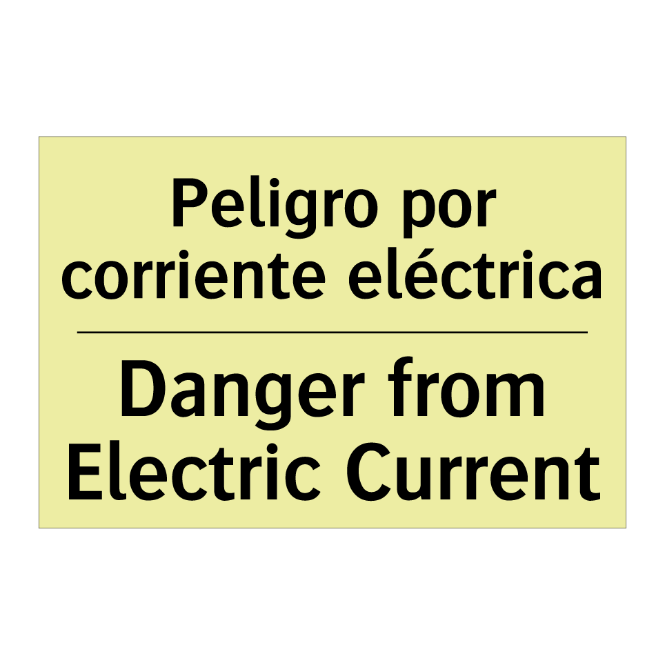 Peligro por corriente eléctrica - Danger from Electric Current