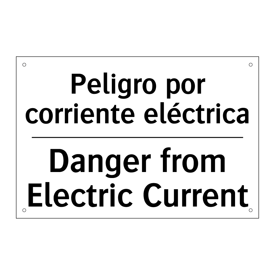 Peligro por corriente eléctrica - Danger from Electric Current