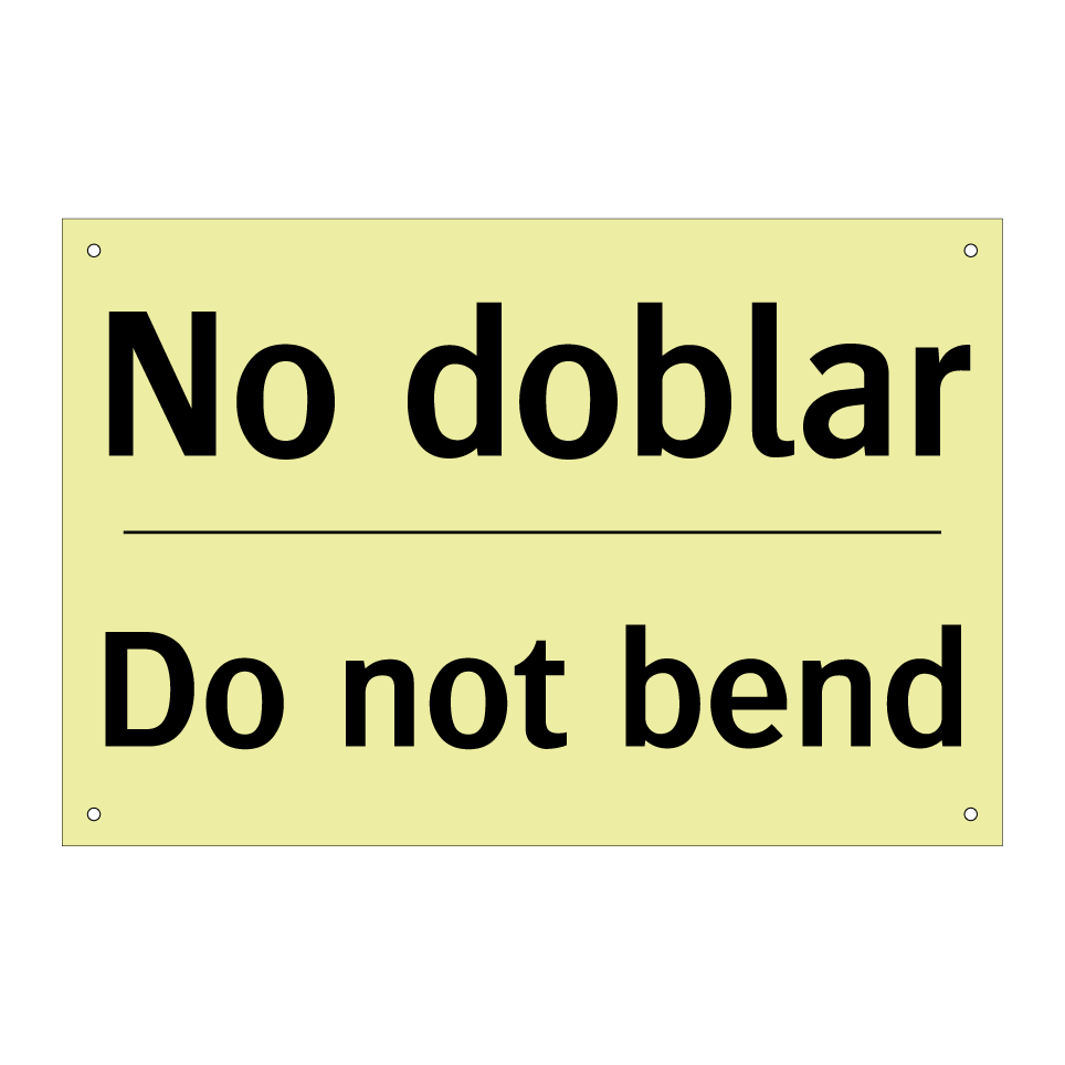 No doblar - Do not bend
