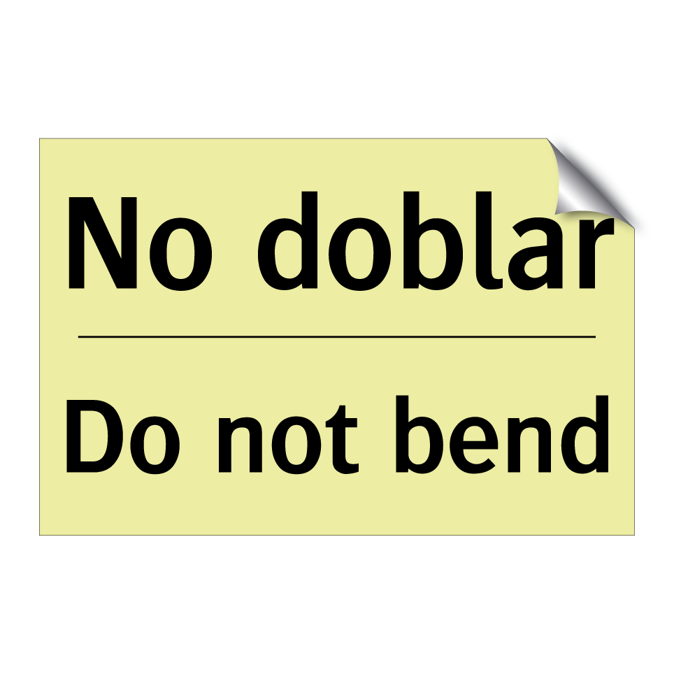 No doblar - Do not bend