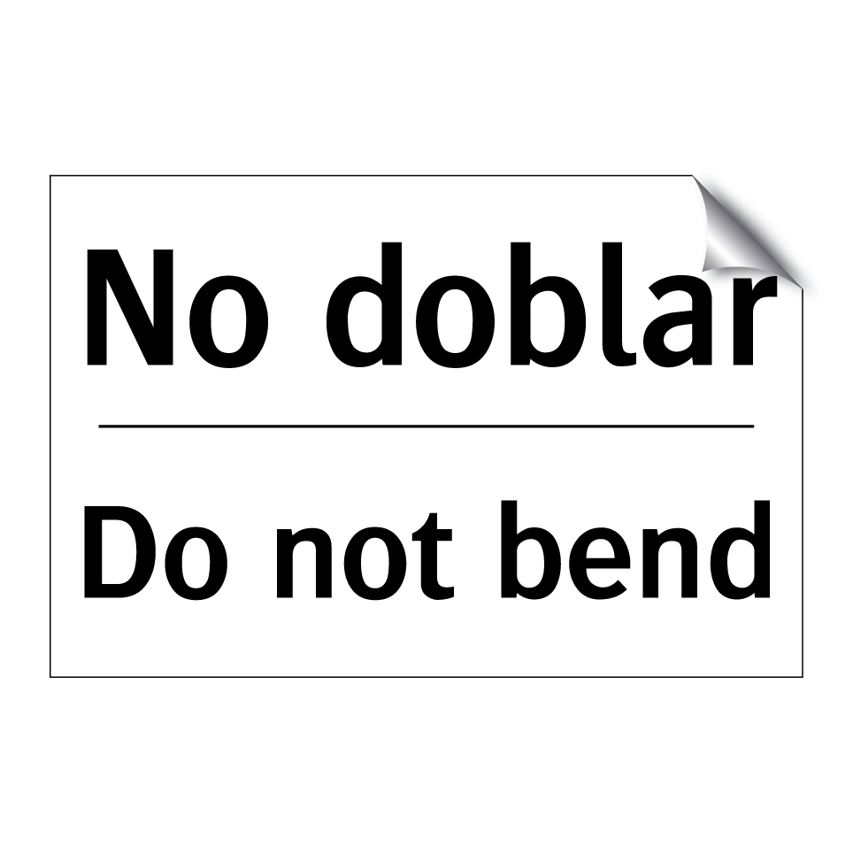 No doblar - Do not bend